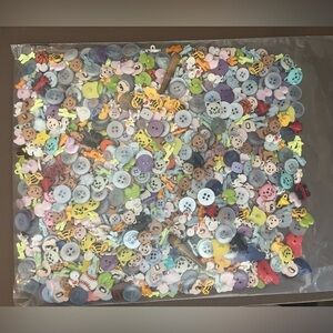 1 Pound Buttons Mixed Lot Crafts Junk Journaling kids cats ducks baseball bees